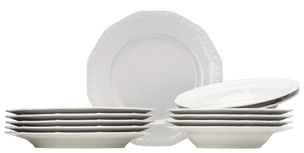 Geschirr-Set Maria Weiss Set 12tlg., Porzellan van Rosenthal in Wit – productfoto