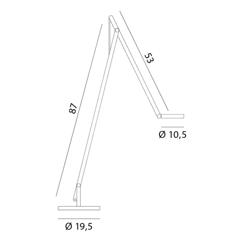 String F1 Vloerlamp DTW Matt White/Silver från Rotaliana – produktbild