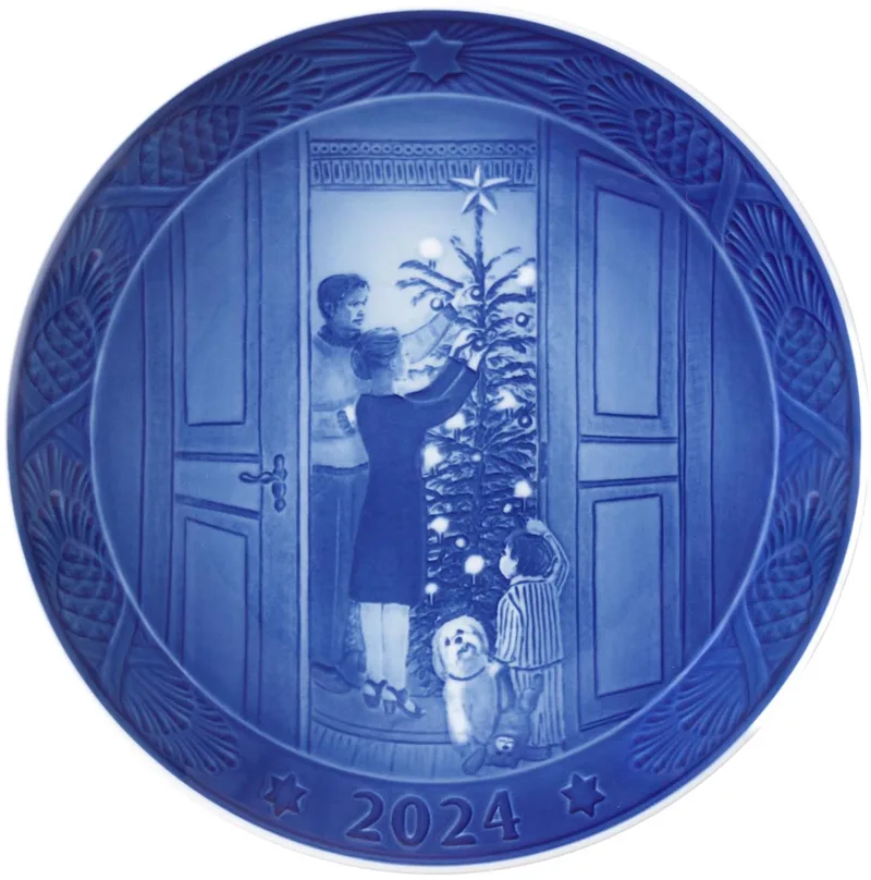 kerstbord van Allan Therkelsen van porselein, diameter: 18 cm, 1070754 från Royal Copenhagen i Blå – produktbild