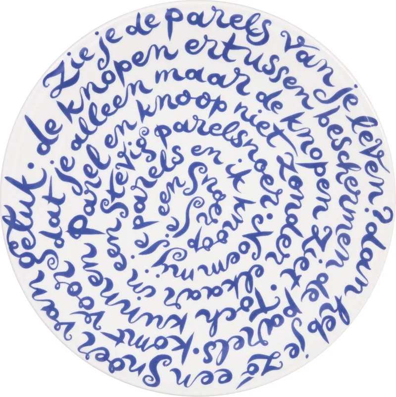 Diskus! bord Geluk by Royal Delft in Wit-Blauw – product photo
