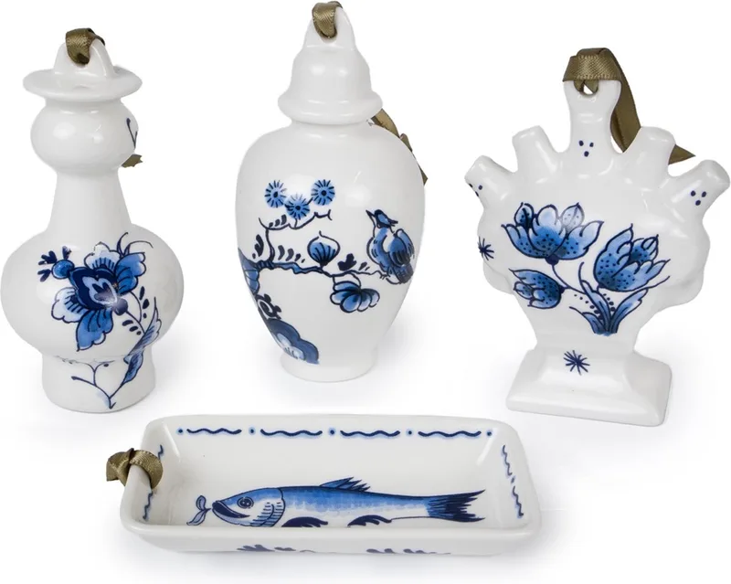 Kerst ornament - Miniatuur iconen - set van 4 by Royal Delft in Blue – product photo