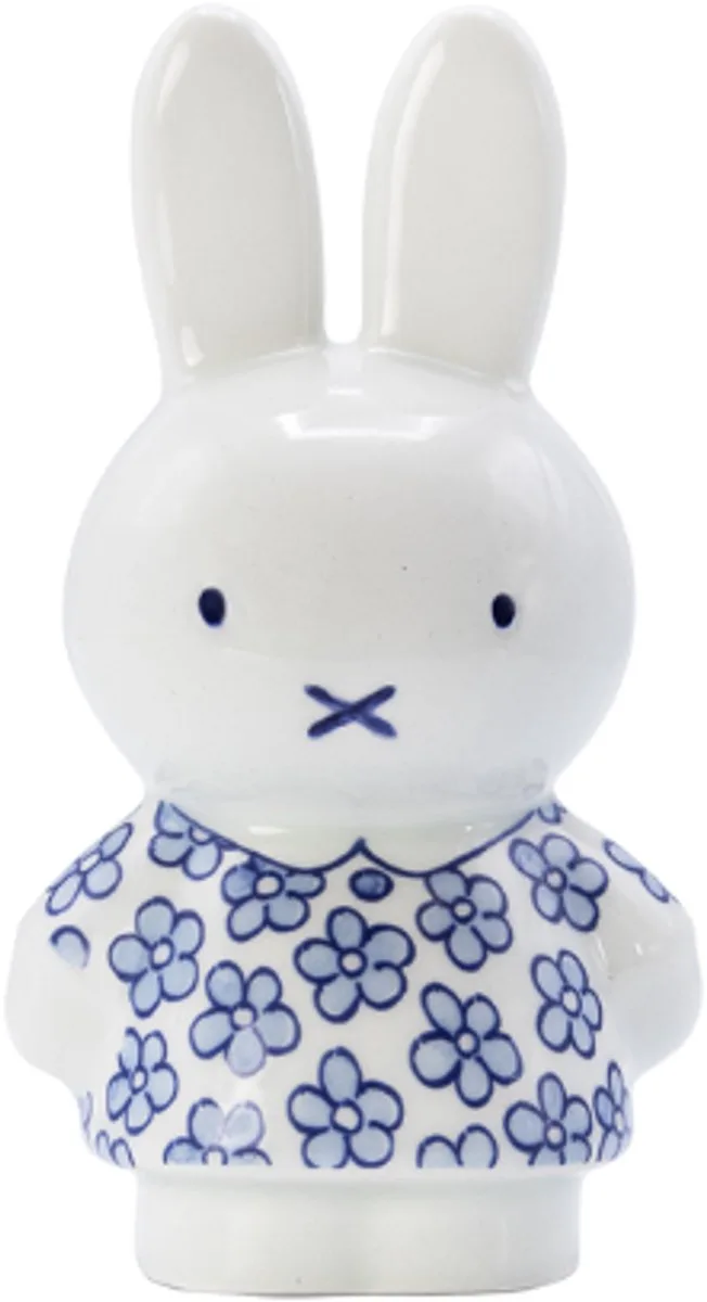 Nijntje in feestjurk beeldje 15 cm fra Royal Delft i Delftsblauw – produktbillede