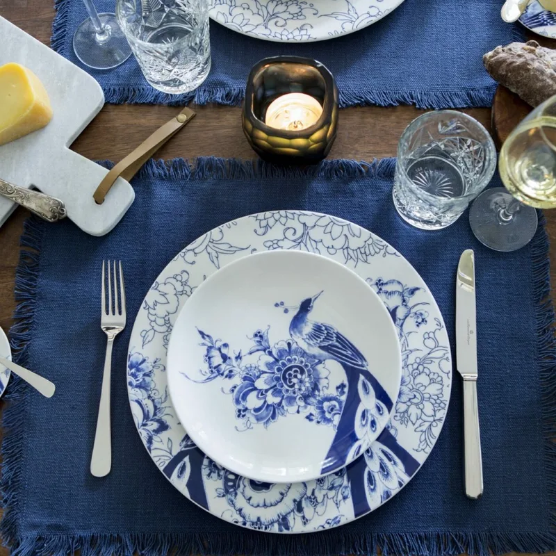 Peacock Symphony Peacock Symphony Dessertbord coupe - van Royal Delft - Royal Delft by Royal Delft in Delfts Blauw – product photo