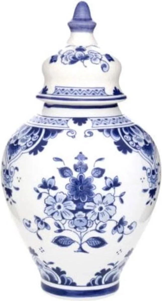 Pot met deksel - 27,5 cm hoog de Royal Delft en Blanc – photo du produit