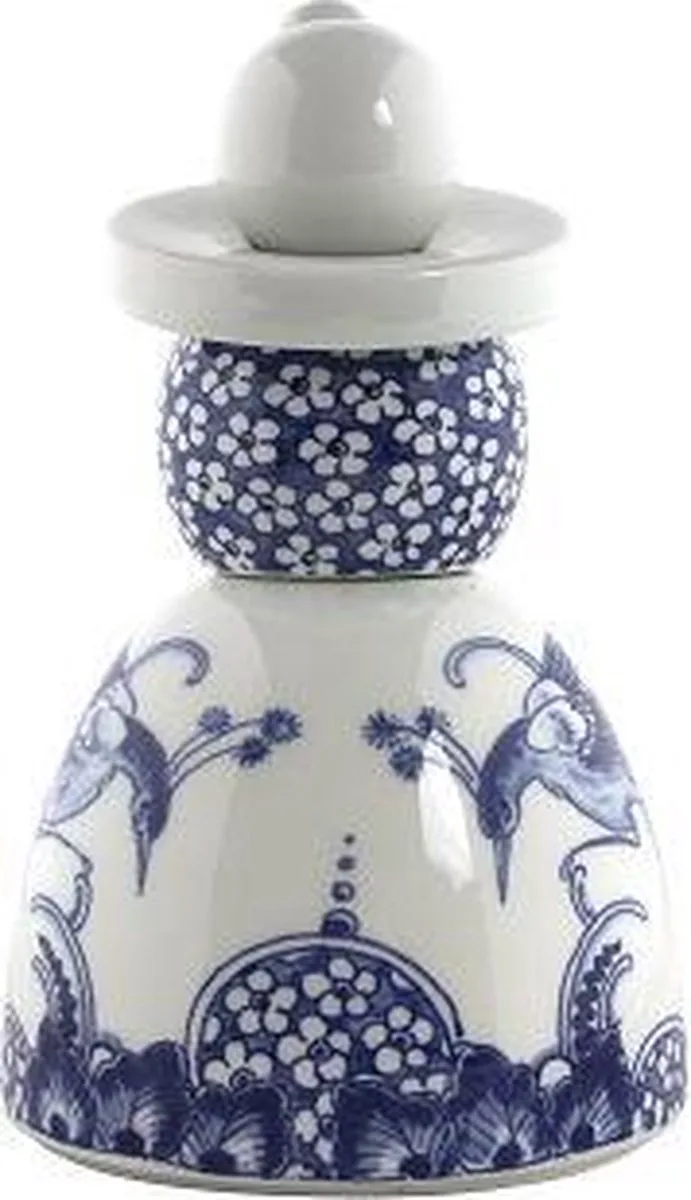 Proud Mary 1 - Flower Peacocks - figuur 17 cm by Royal Delft in Blue – product photo