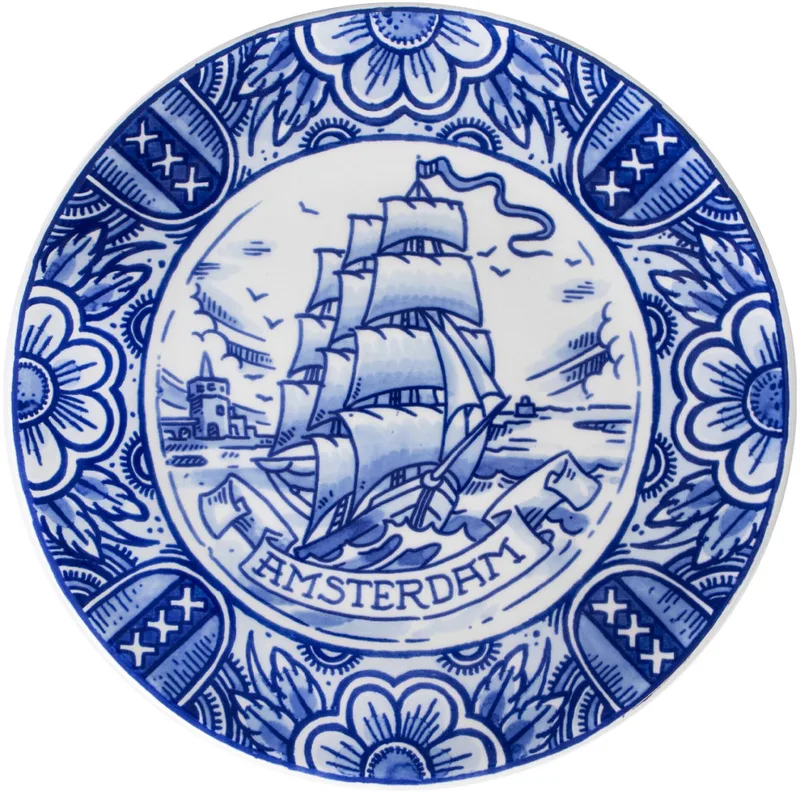 Schiffmacher Bord Amsterdam från Royal Delft i Vit, Blå – produktbild