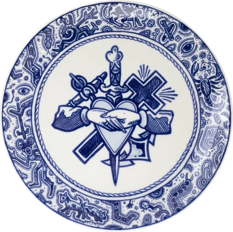 Schiffmacher Geloof, Hoop en Liefde sierbord 24 cm fra Royal Delft i Delfts Blauw – produktbillede