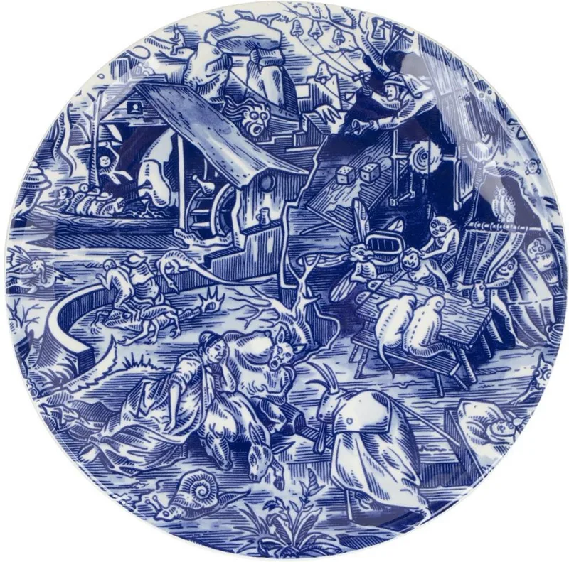 Schiffmacher Tribute to Jeroen Bosch sierbord - 24 cm by Royal Delft in Delfts Blauw – product photo