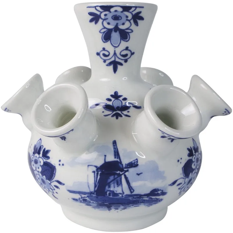 Tulpenvaas de Royal Delft en Wit – blauw – photo du produit