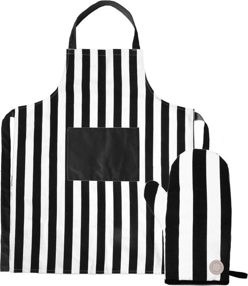 Aron schort & bbq handschoenen set Zwart/beige de Sagaform en Zwart,Beige – photo du produit