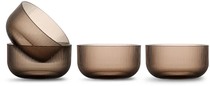 Billi rPet bowl set van 4 D12.5cm H6.5cm 70cl by Sagaform in Bruin – product photo