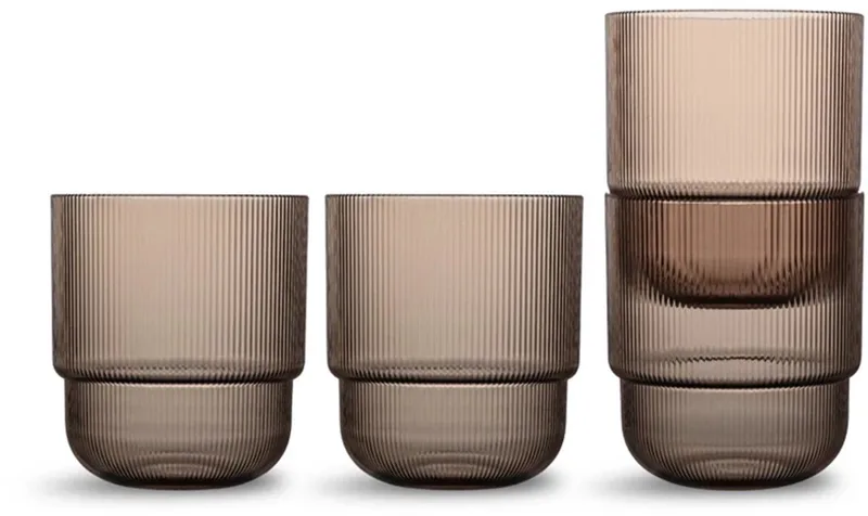 Billi rPet waterglas set van 4 40cl de Sagaform en Bruin – photo du produit