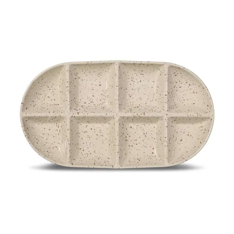 Ditte Servierplatte groß 20x36 cm Beige-Weinrot by Sagaform – product photo