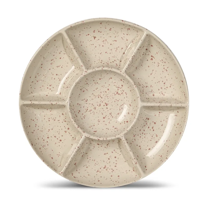 Ditte Servierteller Beige-Weinrot von Sagaform – Produktfoto