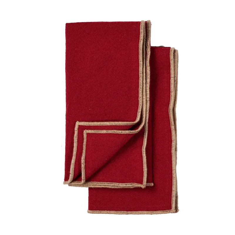 Edith Serviette 45x45 cm 2er-Pack Weinrot von Sagaform – Produktfoto