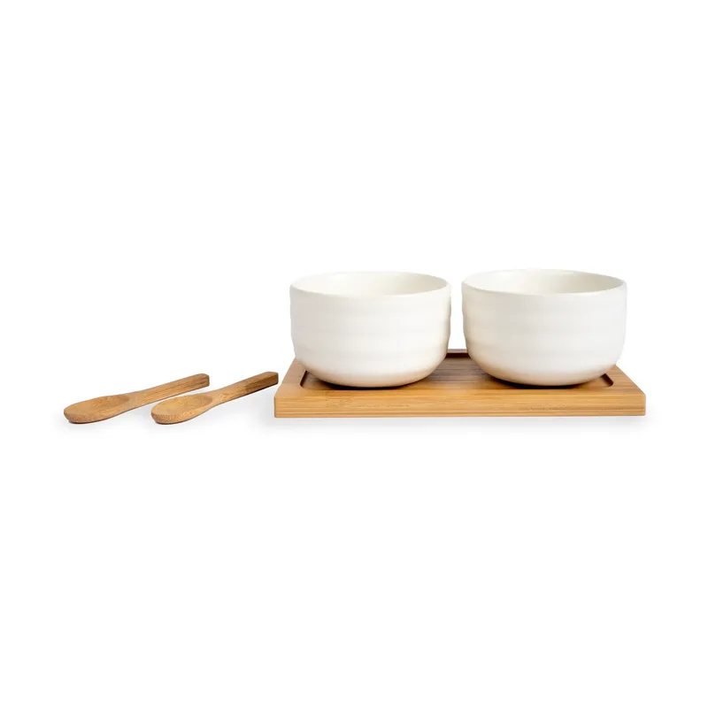 Ellen Schalenset mit Löffel 17cl Cremefarben / Braun von Sagaform – Produktfoto
