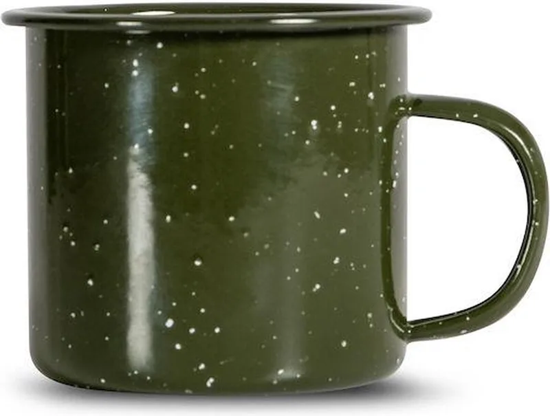 Merkloos geëmailleerde metalen mok, 0.35L, retro design van Sagaform in Groen – productfoto
