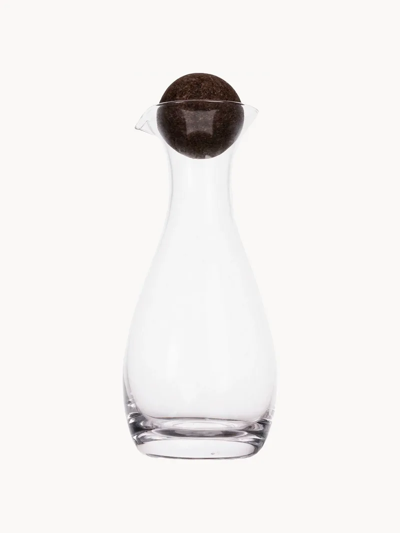 Mondgeblazen azijn- en olieflessen Nature met kurken stop, 2-delig by Sagaform – product photo