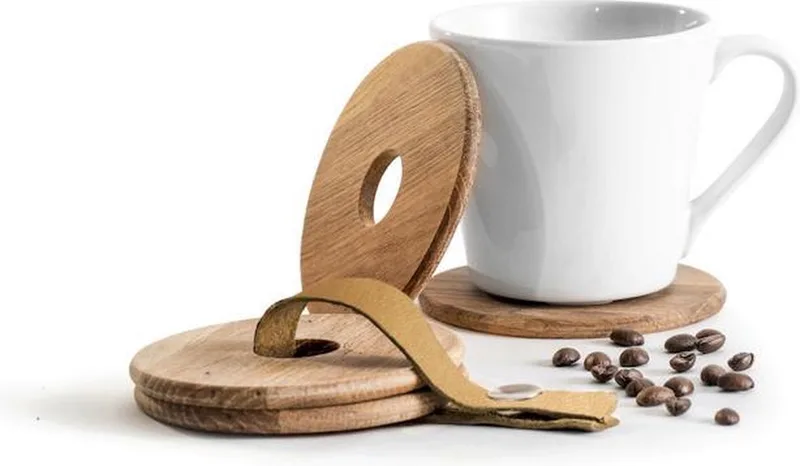 Nature - Set van 4 eiken onderzetters de Sagaform en Hout – photo du produit