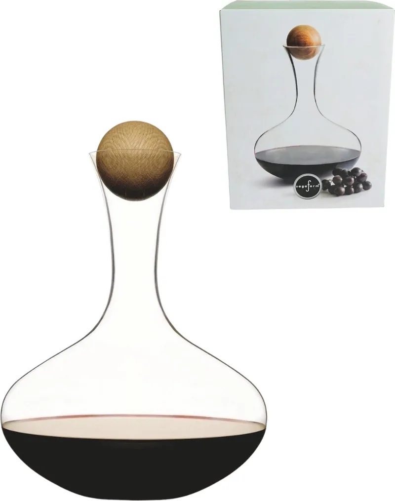Nature - Wijn karaf met eiken stopper by Sagaform in Transparant – product photo