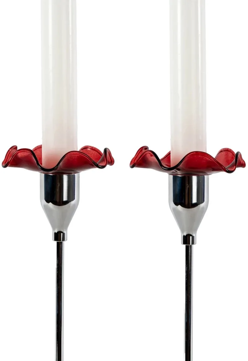 Viva kaarsenhouder set van 2 D7.5cm H1.5cm bordeaux de Sagaform en Rood – photo du produit