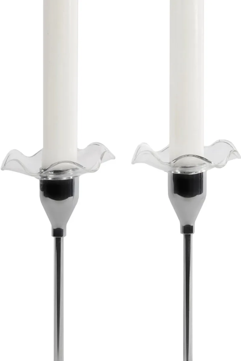 Viva kaarsenhouder set van 2 D7.5cm H1.5cm helder van Sagaform in Glas – productfoto