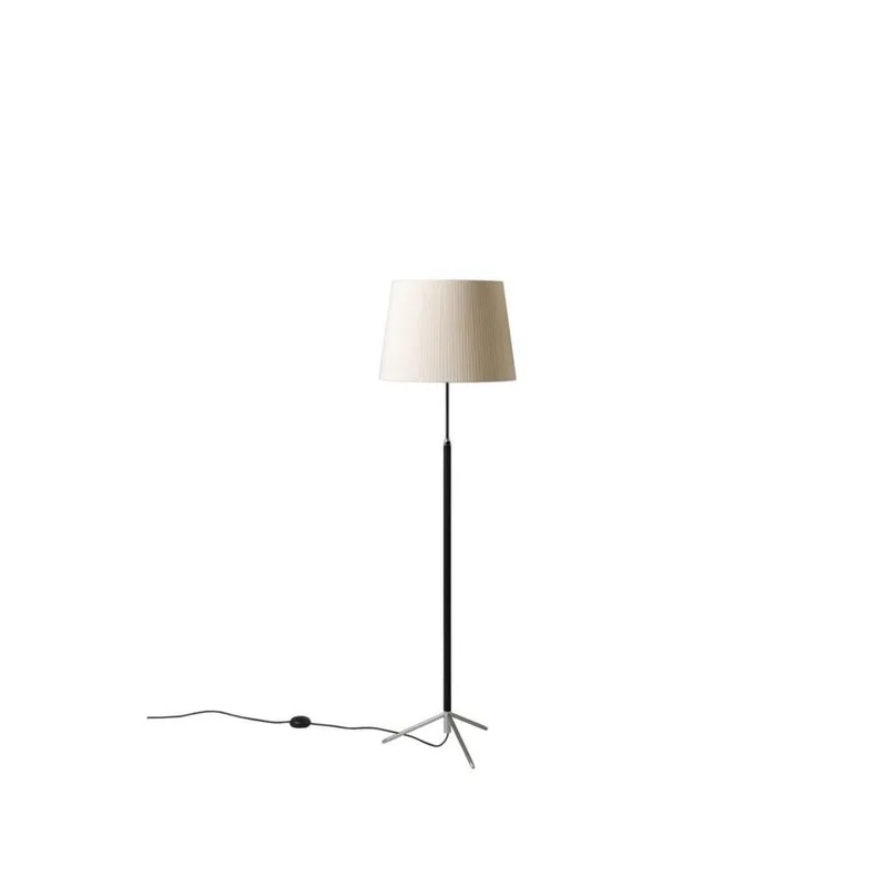 Pie de Salón G1 vloerlamp chroom/beige, Ø 40 cm - Santa & Cole - Woonkamer - Metaal de Santa & Cole – photo du produit