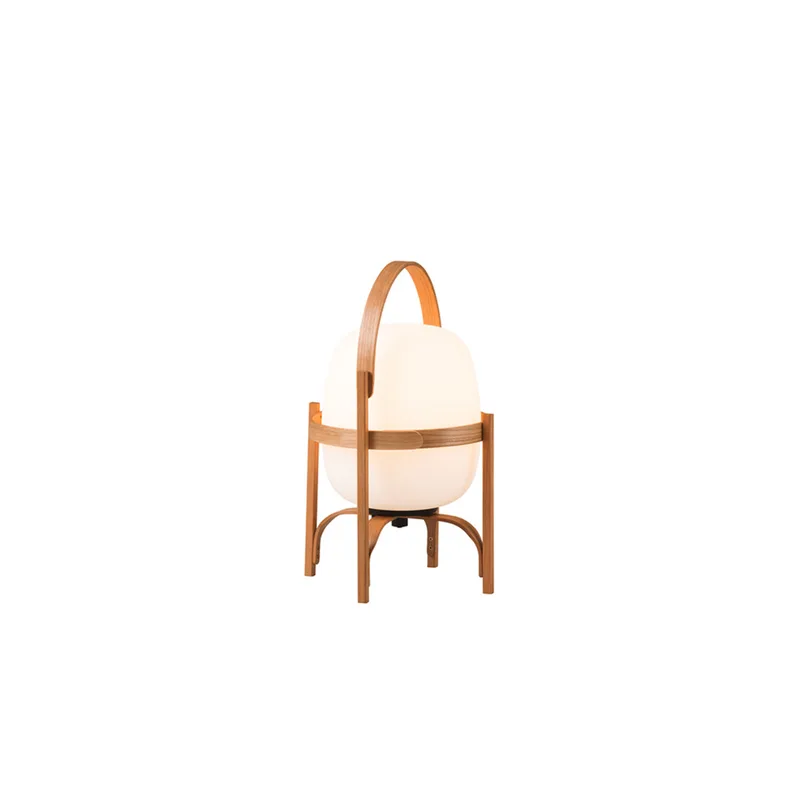 tafellamp Cestita Batería Portable, 36 cm, hout - Santa & Cole - Woonkamer - Glas från Santa & Cole – produktbild