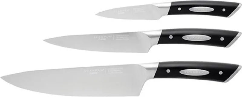Classic messenset 3-delig - ergonomisch gevormd - 56 HRC by Scanpan in Zwart – product photo