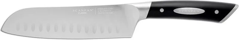 Classic - Santokumes 18cm - Met kuiltjes - ergonomisch gevormd van Scanpan in Zwart – productfoto