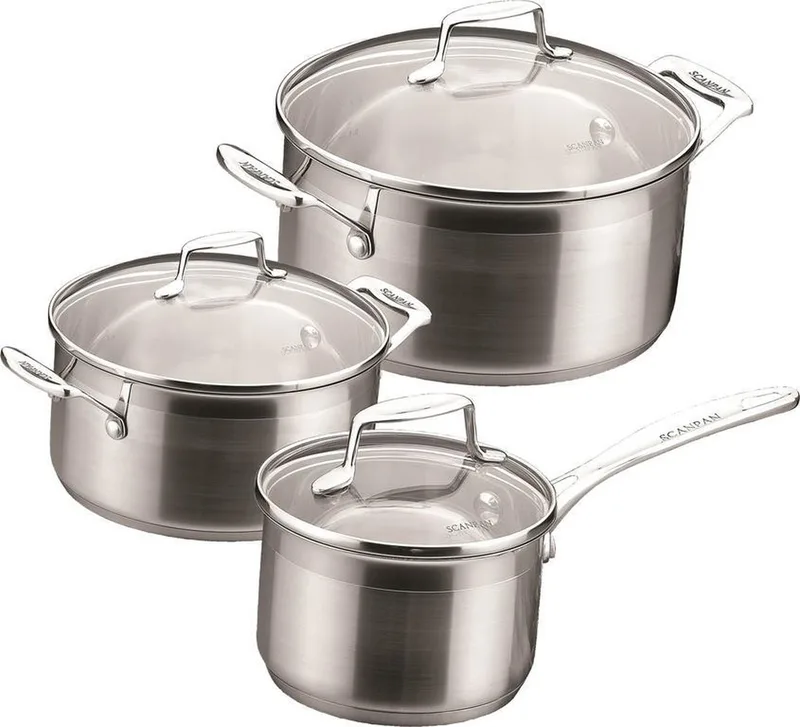 Impact - Pannenset 3-delig - 1x kookpan 18cm - 1x kookpan 20cm - 1x steelpan 16cm by Scanpan in Mat rvs – product photo