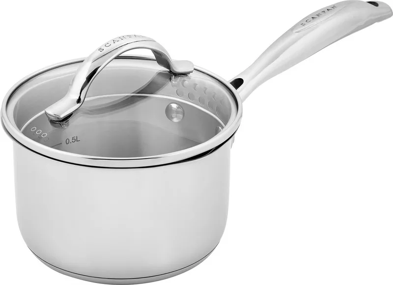 Steelpan met Glazen Deksel 14cm STS van Scanpan in Hoogglans chroom – productfoto