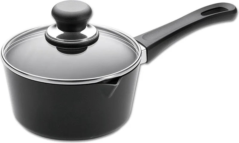 steelpan met glazen deksel - Classic - 1,5 L by Scanpan in Zwart – product photo