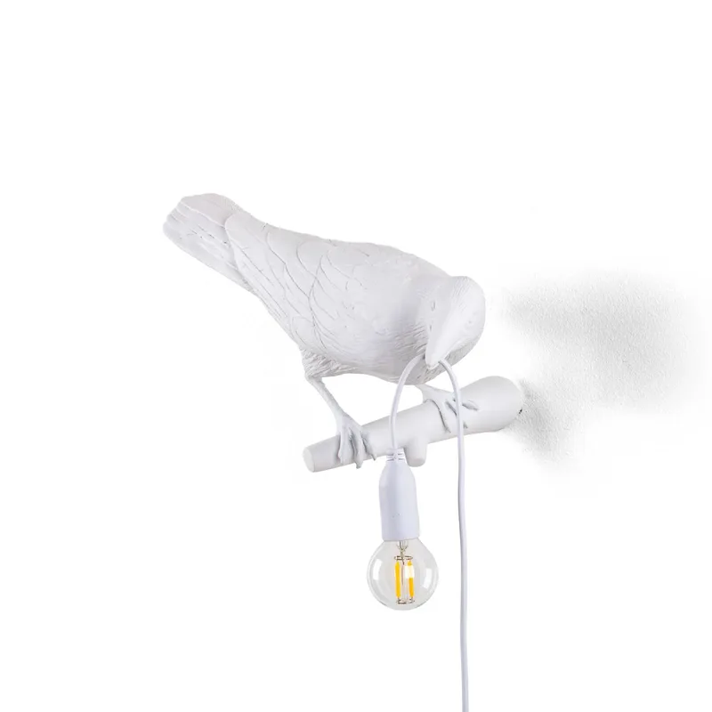 Bird Lamp decoratieve wandlamp voor buiten, rechts de Seletti en Wit – photo du produit