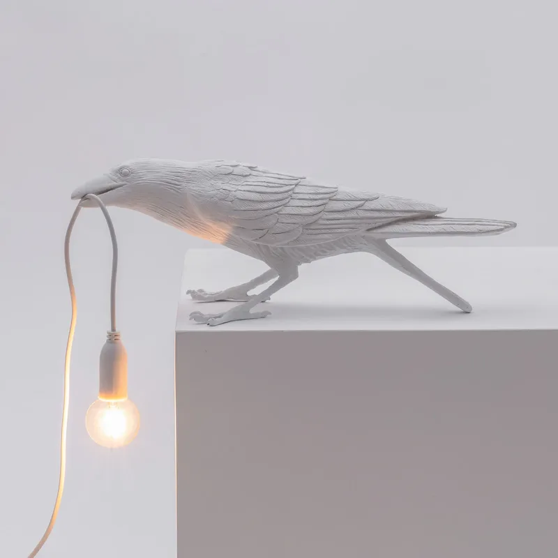 Bird Lamp Playing Tafellamp Wit - Seletti - Woonkamer - Designer - Kunststof de Seletti – photo du produit