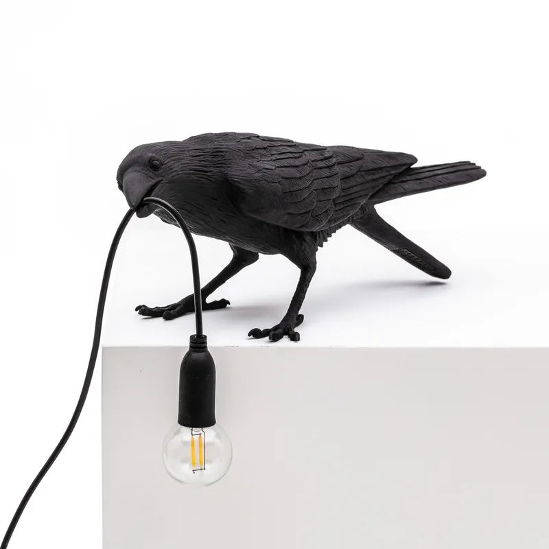 Bird Lamp Playing Tafellamp Zwart - Seletti - Woonkamer - Designer - Kunststof by Seletti – product photo