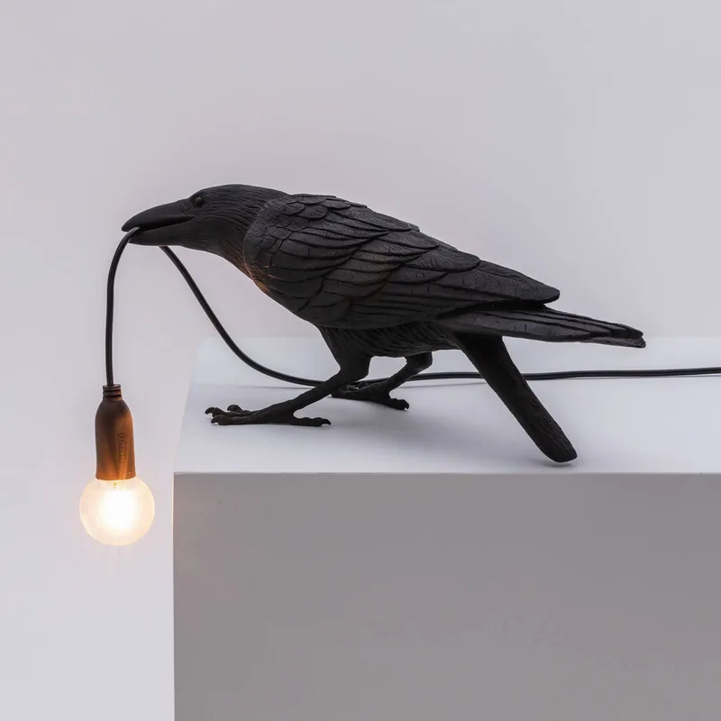 Bird Lamp Playing Tafellamp Zwart de Seletti – photo du produit 5 sur 5