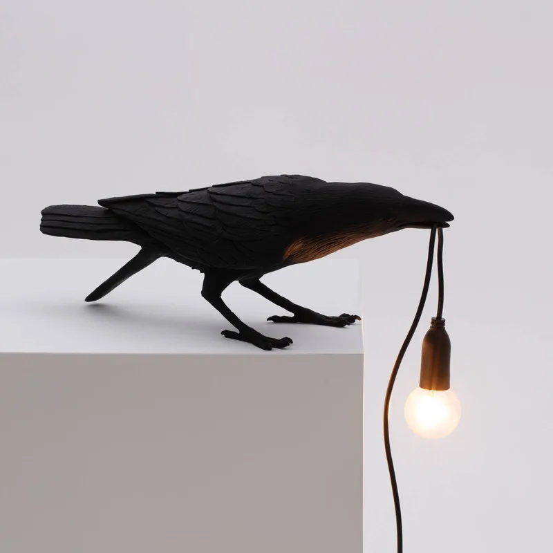 Bird Lamp Playing Tafellamp Zwart de Seletti – photo du produit 2 sur 5