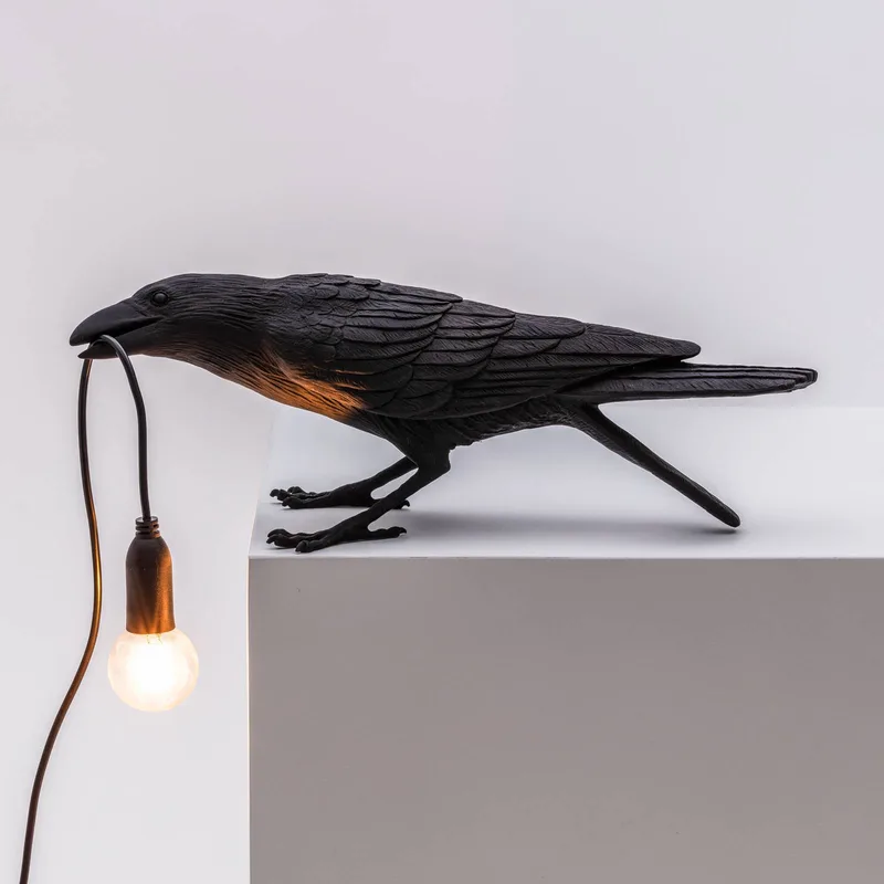Bird Lamp Playing Tafellamp Zwart de Seletti – photo du produit 3 sur 5