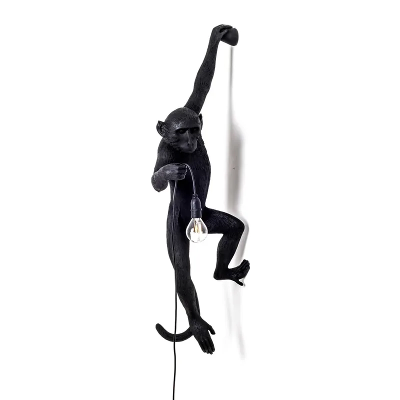 LED decoratie-buitenwandlamp Monkey Lamp links von Seletti in Zwart – Produktfoto