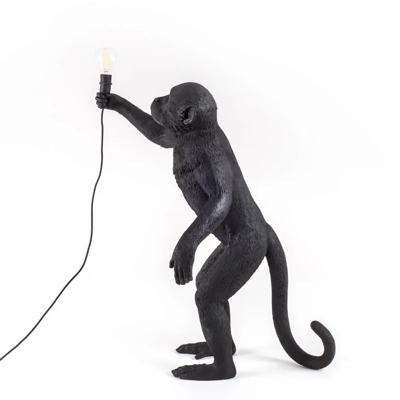 LED decoratie-terraslamp Monkey Lamp staand black by Seletti in Zwart – product photo