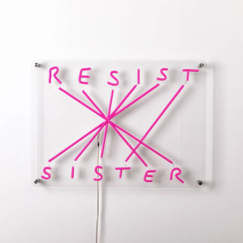 LED decoratie-wandlamp Resist-Sister, fuchsia by Seletti in Red, Helder – product photo