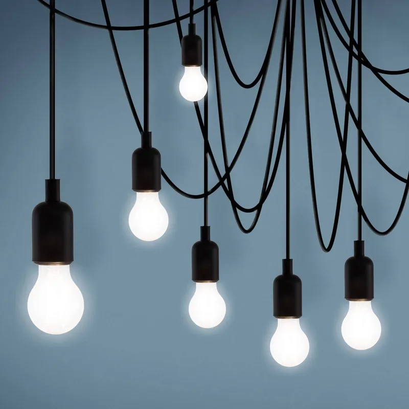 LED hanglamp Maman zwart 14-lamps gesatineerd von Seletti in Gesatineerd zwart – Produktfoto