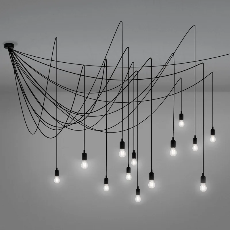 LED hanglamp Maman zwart 14-lamps helder de Seletti en Zwart, helder – photo du produit