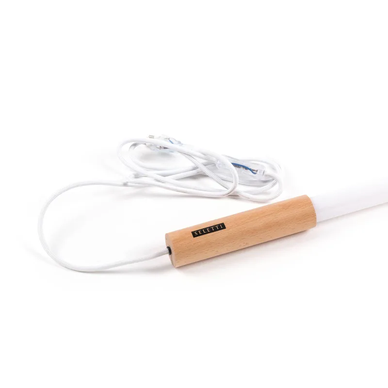 LED lamp Linea, wit, houten details, universeel de Seletti en Blanc, Licht hout – photo du produit 4 sur 5
