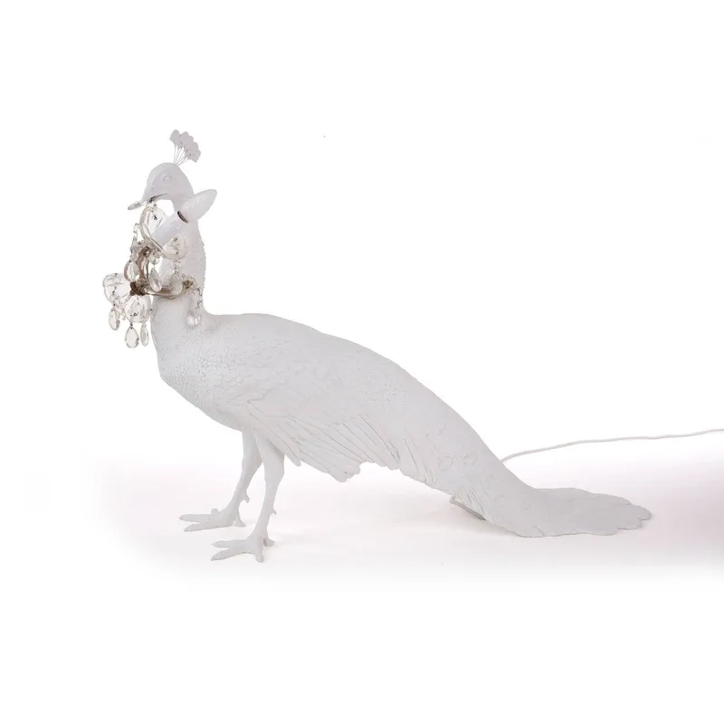 LED sfeerlamp Peacock Lamp, glaskristallen by Seletti in White – product photo