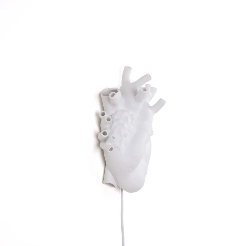 LED wandlamp Heart Lamp van porselein von Seletti in Wit – Produktfoto