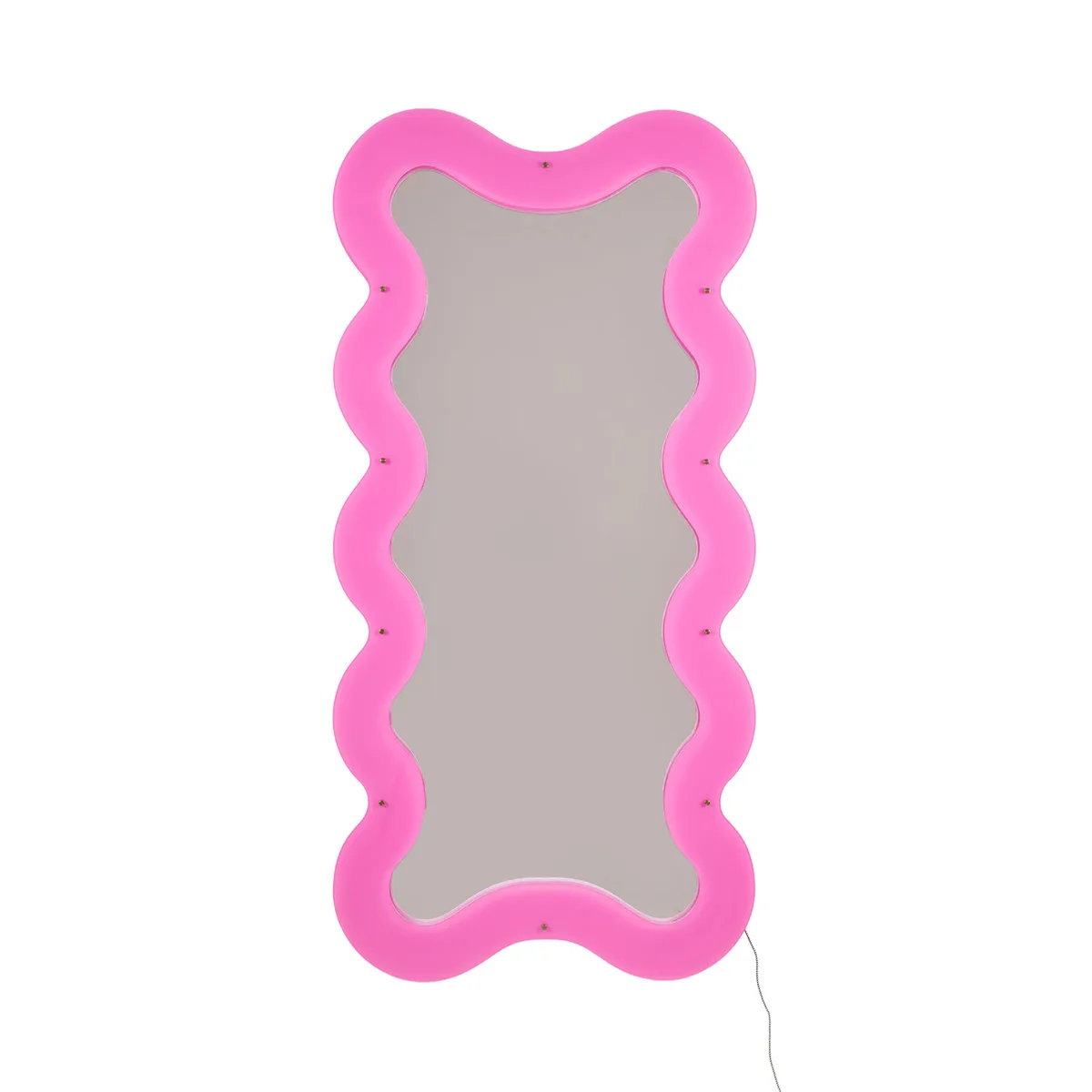Leuchtspiegel mit Stecker Supercurve - Rosa - Polyacryl - Designer BBMDS de Seletti – photo du produit