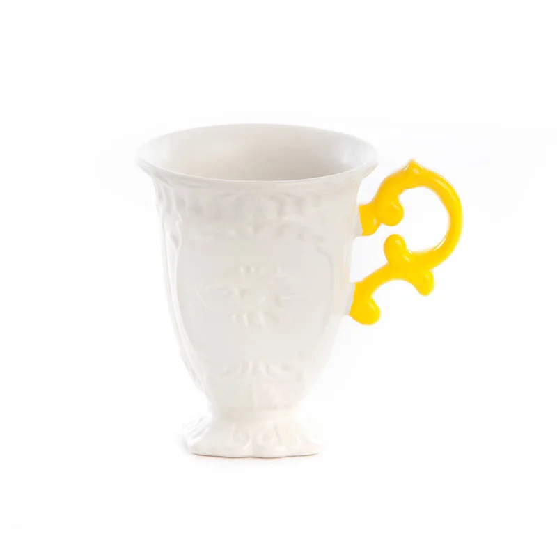 mok I-Wares, wit/geel, 300 ml, porselein von Seletti in Wit, geel – Produktfoto