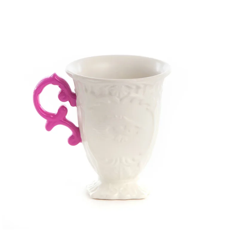 mok I-Wares, wit / roze, 300 ml, porselein de Seletti en Wit, fuchsia – photo du produit